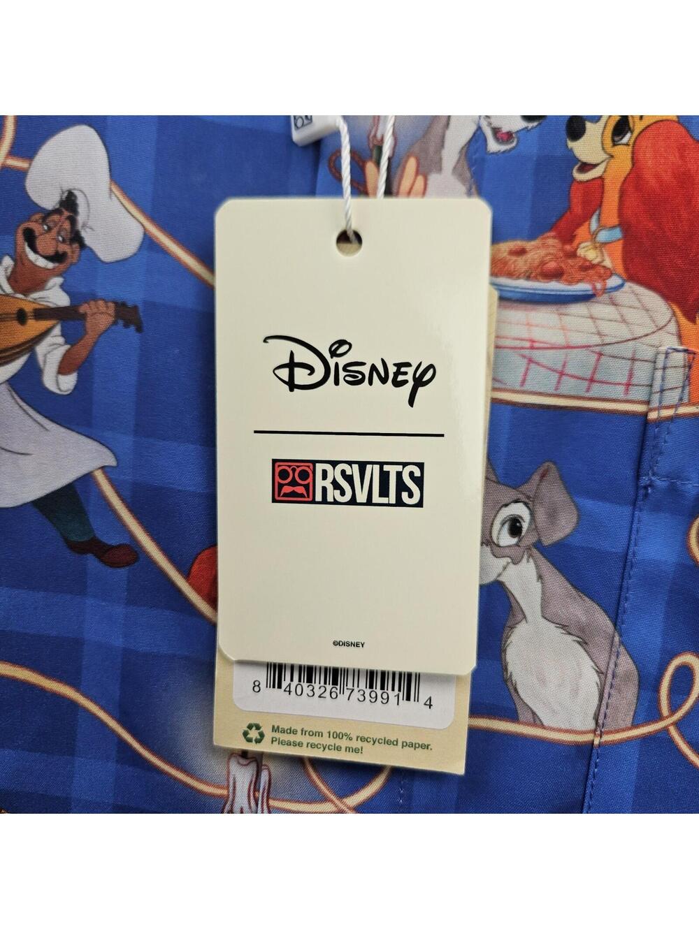 RSVLTS X Disney Shirt Lady and the Tramp Men Medium New W Tags - Picture 4 of 15